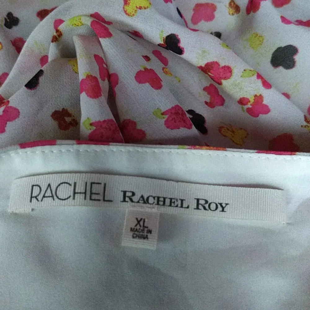 RACHEL Rachel Roy Floral Empire Waist Chiffon Dress Size XL - Picture 15 of 16